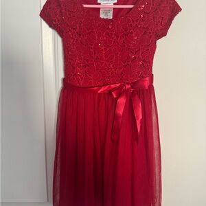 Bonnie Jean Red Lace Formal Dress for girls size 6x little